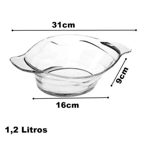 Imagem de Travessa de vidro temperado oval para fornos 1,2L - Noritazeh