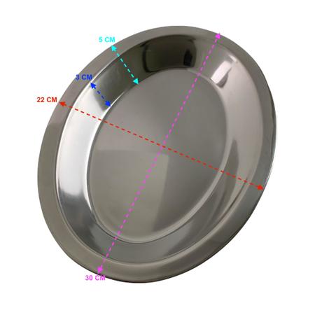 Imagem de Travessa Oval Funda Aço Inox 30cm Bandeja Restaurante Baixela Para Servir