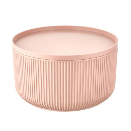 Imagem de Travessa redonda Veloute em plastico com tampa 2,5L D20xA12 cor rosa