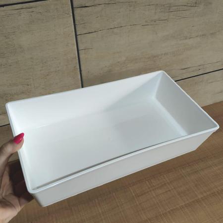 Imagem de Travessa Retangular 3l Branca Grande para Servir a Mesa Salada Sobremesa Risoto