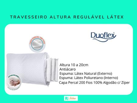 Imagem de  Travesseiro Altura Regulável Látex - Proteção antiácaros - Fungos e bactérias ( Kit 2 peças)