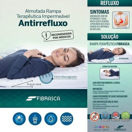 Imagem de Travesseiro Antialérgico Rampa Terapêutica Ortopédica Anti-Refluxo Massageador + Forro Protetor Impermeável
