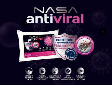 Travesseiro Antiviral Nasa - Com Inativação de Vírus Duoflex Imagem de Travesseiro Antiviral Nasa - Com Inativação de Vírus Duoflex