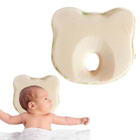 Imagem de Travesseiro Bebe Plagiocefalia Cabeça Chata Recém Nascido Anatômico Respirável Espuma 0 a 12 meses