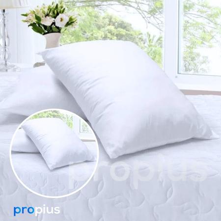 Imagem de Travesseiro De Poliéster Multivix 50cm x 70cm Com Capa Matelada Branco Resistente Lavável De Cabeça