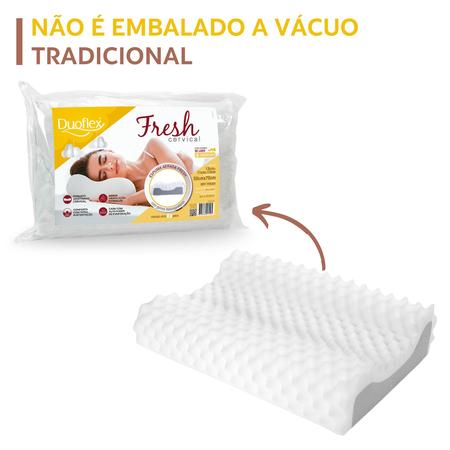 Imagem de Travesseiro Duoflex Cervical Fresh Branco 50cmx70cm 100% Algodão