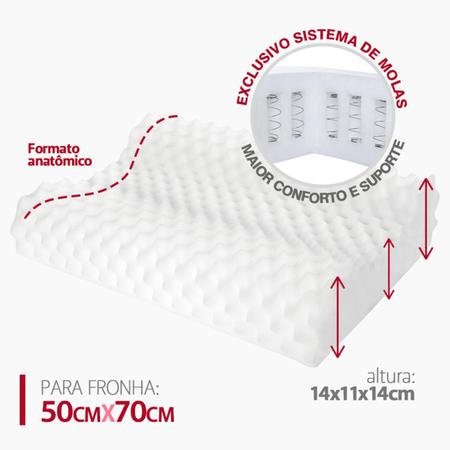 Imagem de Travesseiro Duoflex Molas Cervical Para Dormir De Lado 50x70 MN2101