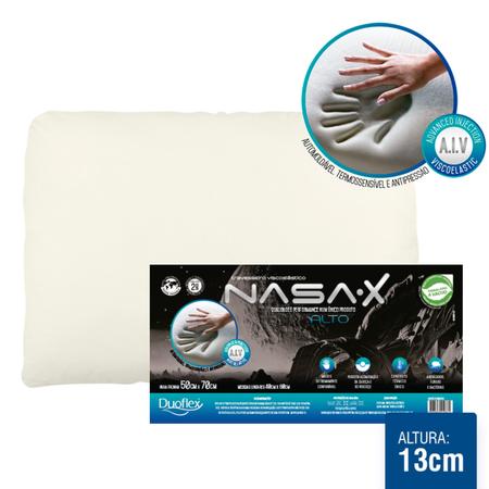 Imagem de Travesseiro Duoflex NASA-X Alto 50 cm x 70 cm