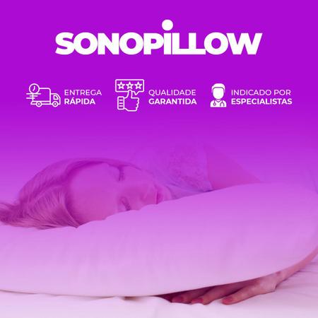 Imagem de Travesseiro Ergonômico - Sonopillow - Cervical Original, Sonofix i wanna pillow to sleep. Combate a insônia e o ronco.