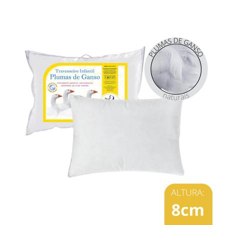 Travesseiro Infantil 100% Plumas De Ganso 30x40x5cm Daune Imagem de Travesseiro Infantil 100% Plumas De Ganso 30x40x5cm Daune