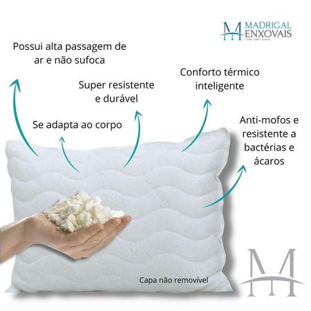 Imagem de Travesseiro Látex Basic Perfil Baixo 45x65cm - Flocos de Látex - Ideal para Dormir - Madrigal Enxovais