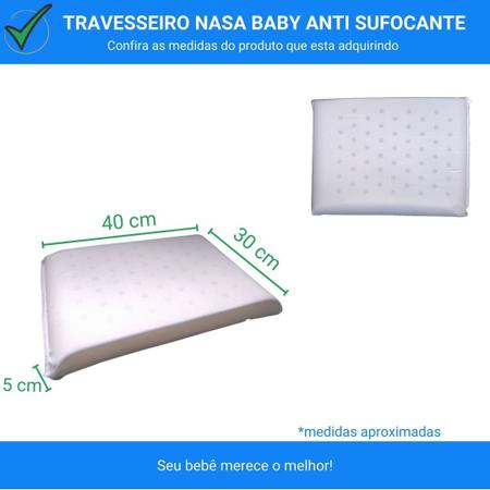 Imagem de Travesseiro Nasa Baby Anti Sufocante Berço Carrinho Conforto Enxoval Chá Bebê Fibrasca