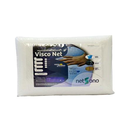 Travesseiro Netsono Visco Net Verão & Inverno 40x60x11cm Imagem de Travesseiro Netsono Visco Net Verão & Inverno 40x60x11cm