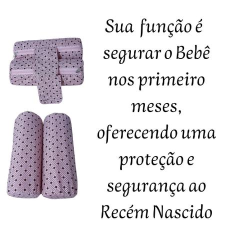 Imagem de Travesseiro Plagiocefalia + Rolinho Protetor Segura Bebe Rn