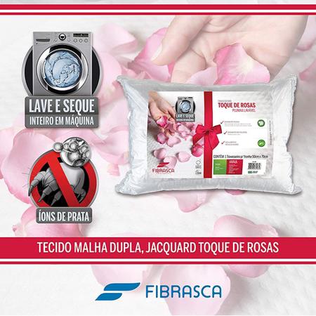Imagem de Travesseiro Toque De Rosas 50x70 Macio Lavável Fibrasca