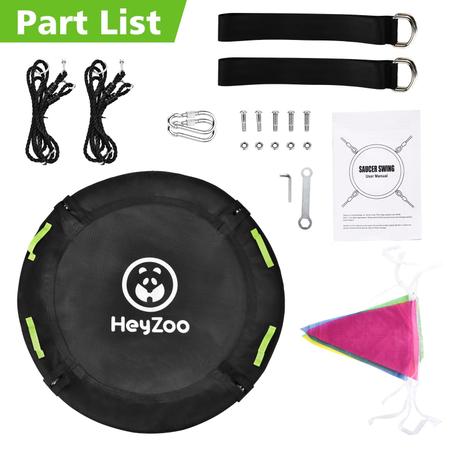 Imagem de Tree Swing HeyZoo Saucer Flying 122 cm com capacidade de 410 kg, preto