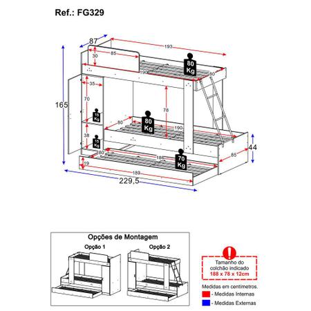 Imagem de Treliche para colchão 78 x 188 cm Multimóveis FG329 Branco