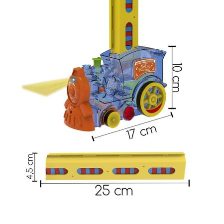 Imagem de Trem Brinquedo Dominó Trenzinho Divertido Com Som E Luz - DM toys