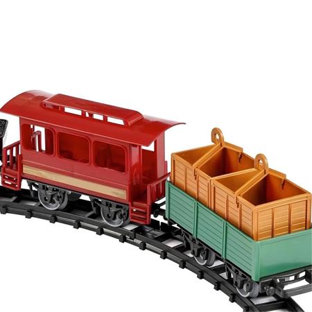 Trem de Brinquedo com Trilhos Elétrico Ferrorama Locomotiva com Luz e Som