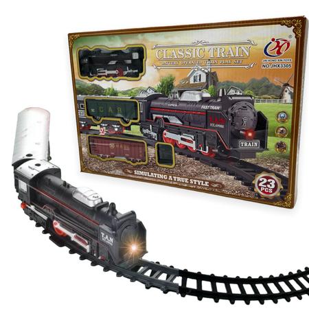 Trem Elétrico Locomotiva Ferrorama Pista Trilho com 3 vagões