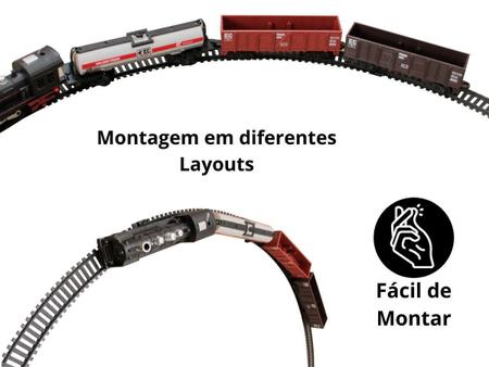 Trem Brinquedo Ferrorama Elétrico Locomotiva Com Luz E Som - Importway - Autorama e Ferrorama - Magazine Luiza
