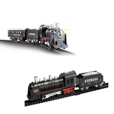 Trem de Brinquedo com Trilhos Elétrico Ferrorama Locomotiva com Luz e Som