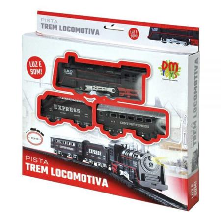 Trem de Brinquedo com Trilhos Elétrico Ferrorama Locomotiva com Luz e Som