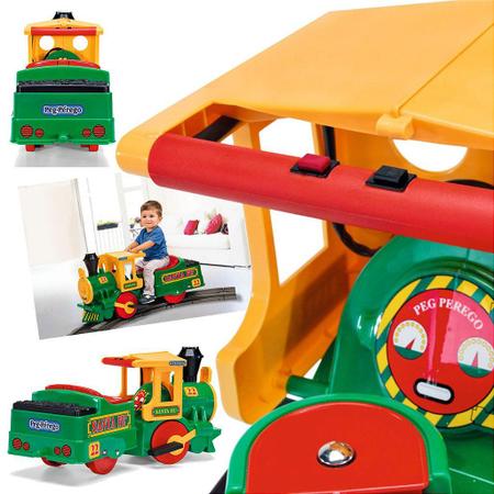 Trem eletrico infantil santa fé 6V verde - peg perego em Promoção