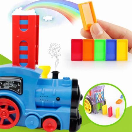 Trem Empilha Domino Divertido Som Luz Fumaça Jogo Infantil - DM Toys  Presentes - Trem de Brinquedo - Magazine Luiza