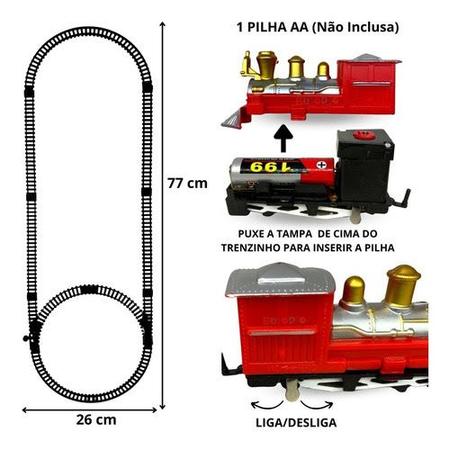 Trem de Brinquedo a Pilha 11 Peças BRtoys