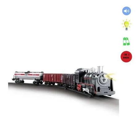 Trem De Brinquedo Com Trilho A Pilha Locomotiva Infantil - Shop Macrozao