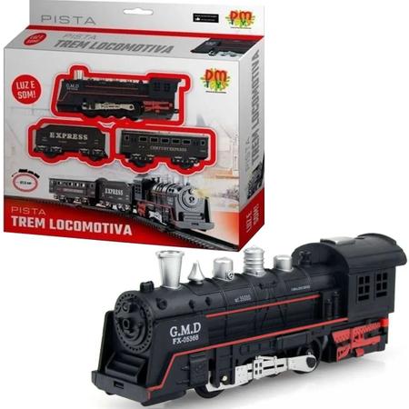 Trem Eletrico Super Locomotiva Trilho de 7 M C/ Luz e Som 8003 - Tem Tem  Digital - Brinquedos e Papelaria, aqui tem!