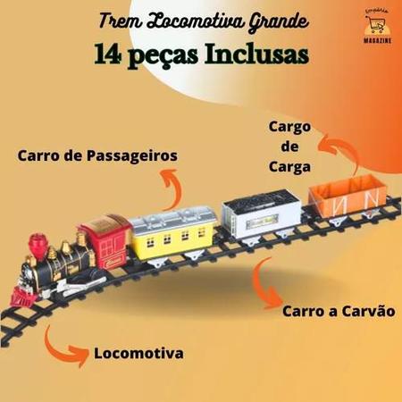 Trem Locomotiva Super Expresso 14 Peças Tamanho Grande - Brinquedo Infantil  - Trem de Brinquedo - Magazine Luiza