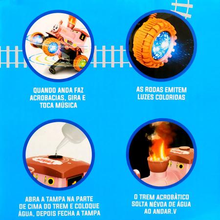 Trem Locomotiva Infantil Solta Fumaça E Luzes E Sons Fun Train no Shoptime