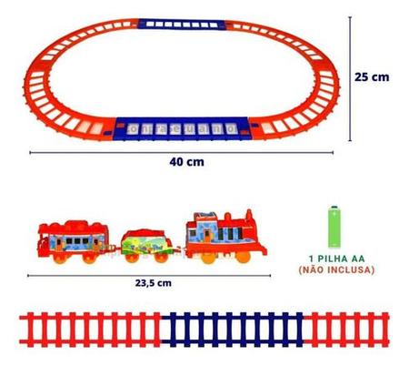 Trem/Ferrorama Expresso Com Luz e Som Brinquedo Infantil a Pilha Trenzinho  DMToys - MDTOYS - Autorama e Ferrorama - Magazine Luiza