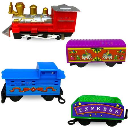 Trem Máquina Locomotiva com Trilhos e Vagões - HC0579369 - Toys & Toys -  Dorémi Brinquedos