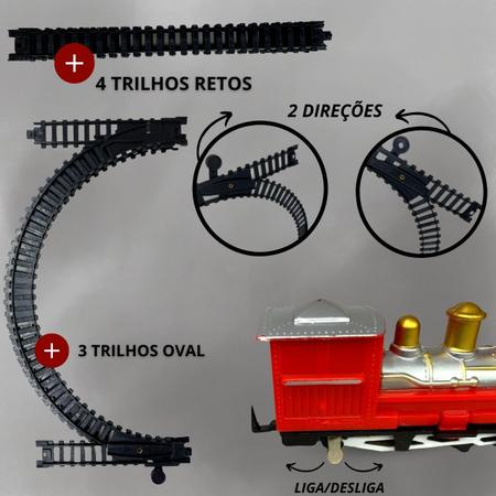 Trem Brinquedo Locomotiva Trenzinho Infantil Elétrico Vagão