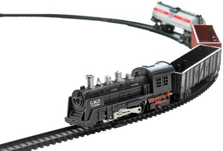 Trem Eletrico Locomotiva Com Vagao Luz Som E Fumaca Real (WB3757) tem aqui,  na ABMIDIA!