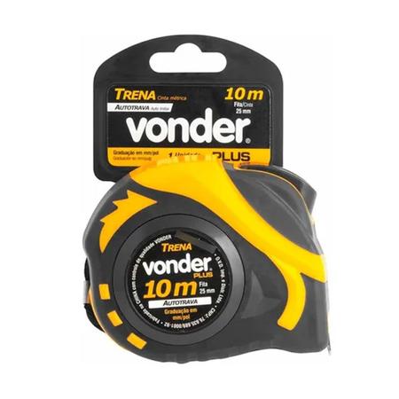 Trena Curta De Aço Autotrava 10m X 25mm Vonder Plus Imagem de Trena Curta De Aço Autotrava 10m X 25mm Vonder Plus