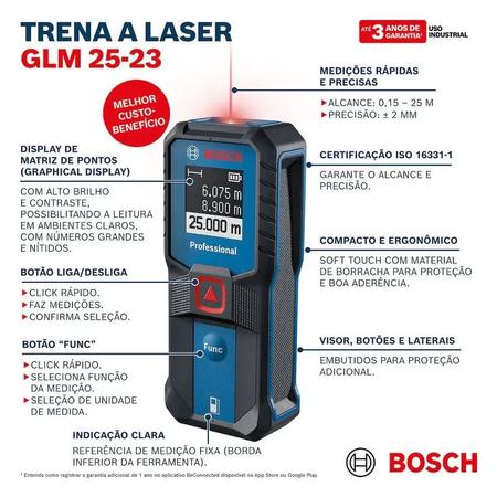 Imagem de Trena Laser Bosch Glm 25-23 Com Alcance De 25m