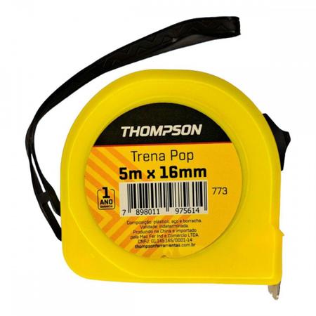 Trena Thompson Color Pop Com Trava 5Mx16Mm Imagem de Trena Thompson Color Pop Com Trava 5Mx16Mm