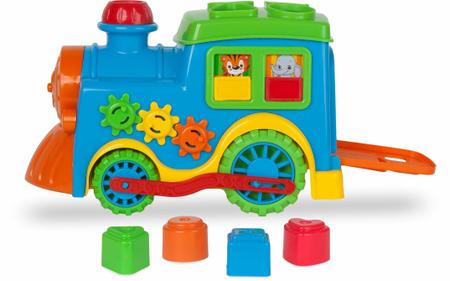 Imagem de Trenzinho Colorido Didático Peças Encaixe Presente Brinquedo