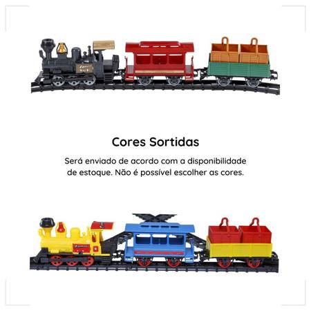 Trenzinho De Brinquedo C/ Luz E Som Locomotiva Trem Ferrovia