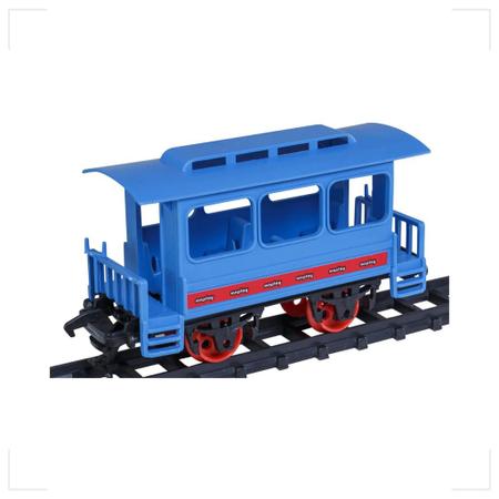 Trem De Brinquedo Locomotiva Trenzinho Vagões Trilho Carga