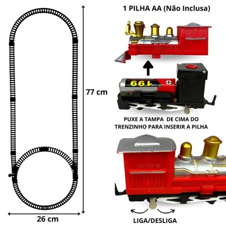 Brinquedo Trenzinho Trem Locomotiva c/ trilhos infantil - Company