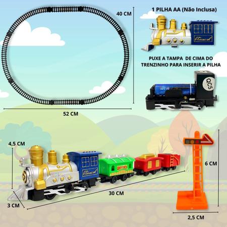 Trenzinho de Brinquedo Com Trilhos Locomotiva Infantil Trem - Europio - Trem  de Brinquedo - Magazine Luiza