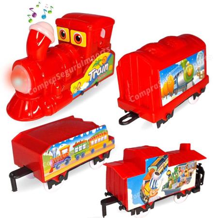 Trenzinho De Brinquedo Locomotiva Com Som E Luz Trem Trilhos em Promoção na  Americanas