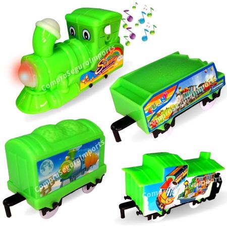 Trenzinho De Brinquedo Locomotiva Com Som E Luz Trem Trilhos em Promoção na  Americanas