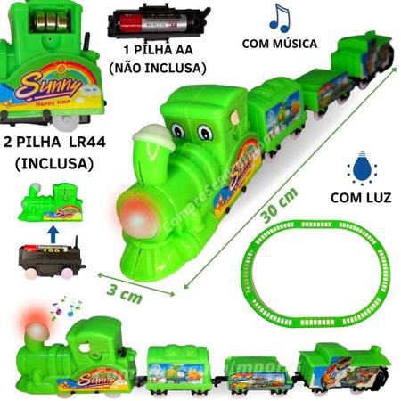 Trenzinho De Brinquedo C/ Luz E Som Locomotiva Trem Ferrovia