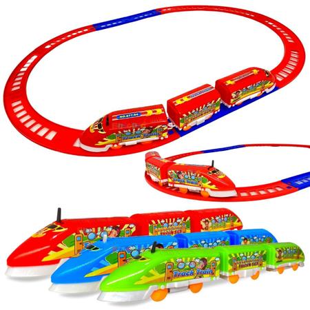 Trem Trenzinho Elétrico Com Trilhos Brinquedo Infantil À Pilha - Online -  Trem de Brinquedo - Magazine Luiza
